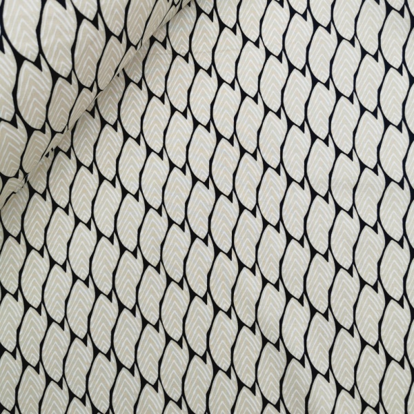 Pima Cotton Lawn Peter Horton - Design 1 Black/Cream